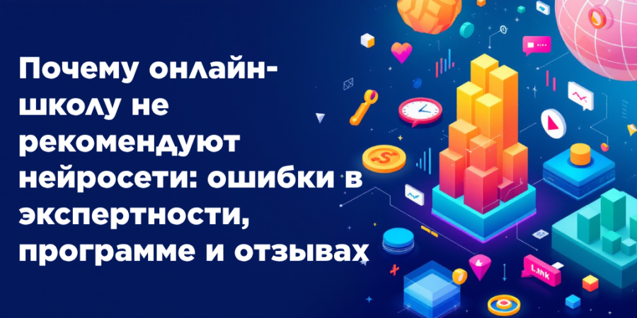 Почему онлайн-школу не рекомендуют нейросети: ошибки в экспертности, программе и отзывах
