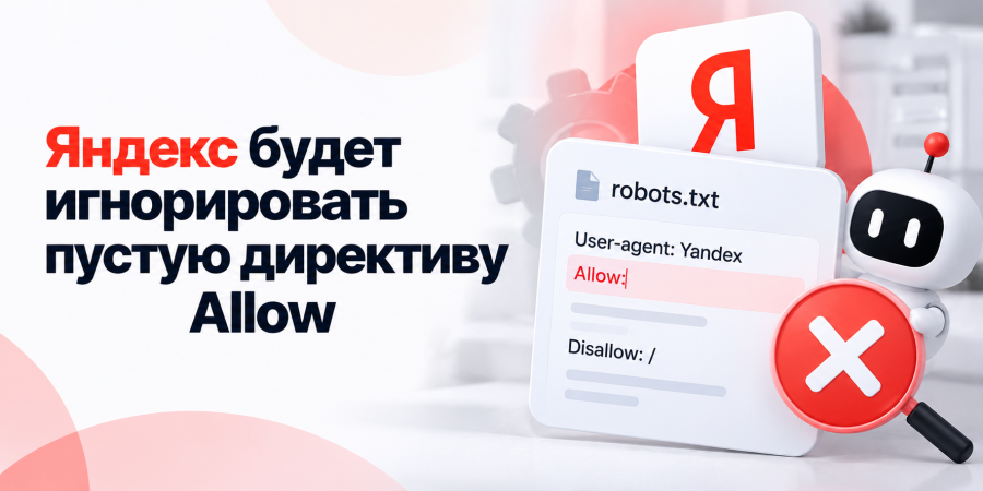 Яндекс будет игнорировать пустую директиву Allow
