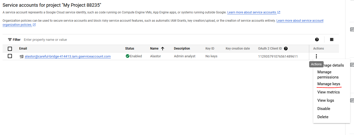 Работа с Google Cloud Platform