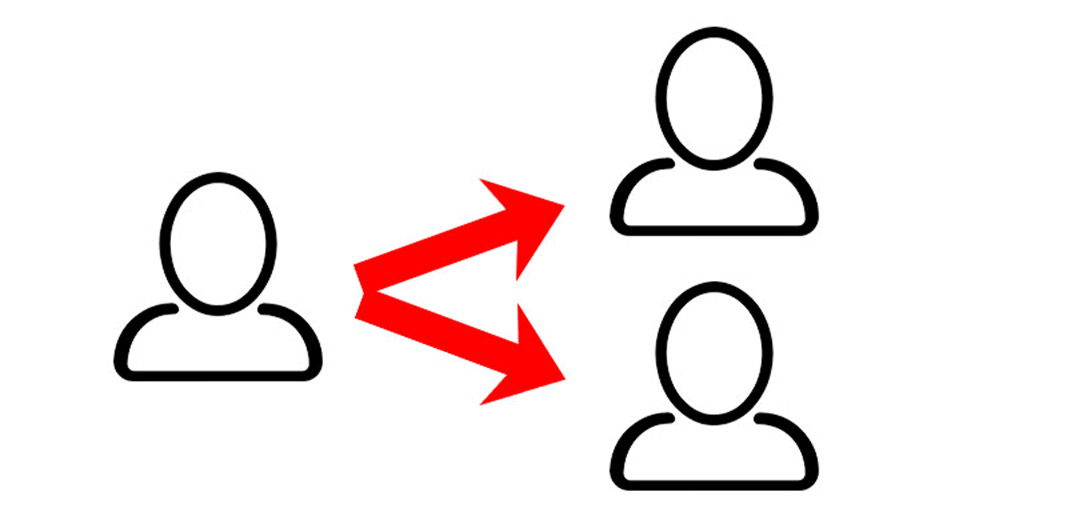 Схема одноуровневой реферальной программы. Выплата только за тех, кого рефер пригласил сам.