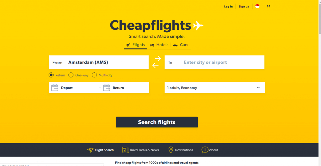 Сингапурская версия Cheapflights Cheapflights Singapore