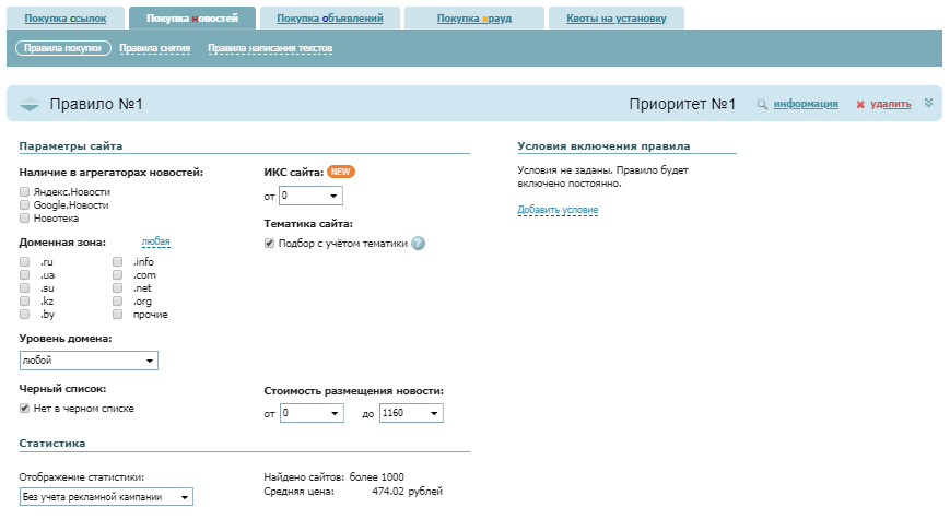 Стратегия покупка новостей